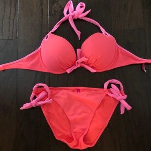 Victoria’s Secret Neon Peach and Pink Bikini